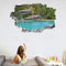 Delfin Wandtattoo Durchbruch 3D Wandsticker aus Wasser springen Selbstklebend Wanddeko Wanddurchbruch sticker für Kinderzimmer Mädchen Wanddeko Spielzimmer Wandaufkleber Schlafzimmer Wandbild