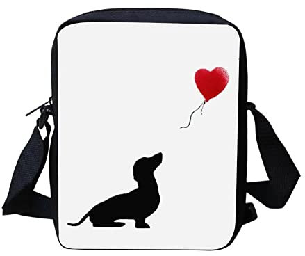 HUGS IDEA Kleine Umhängetasche mit Tiergesicht, Dackel Hund, Small