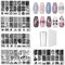 Nail Stamping Plate, 5PCS Placas Para Uñas, Nail Art Stamping Plantillas Uñas Decoracion Arte De Uñas Diy Del Clavo Del Sello Placas Estampado Manicura con 1 Sello Transparente, 1 Raspador