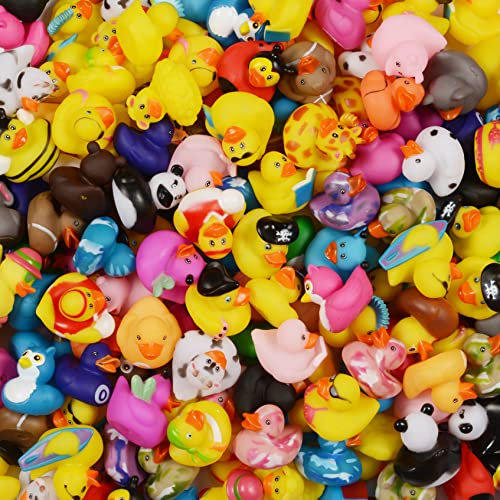 48-Pack Rubber Duck,2 Inch Assortment Colorful Rubber Ducky Toys for Kids Birthday Gifts,Classroom Prizes,Decorations,Float Duckies Bath Toy for Baby Shower