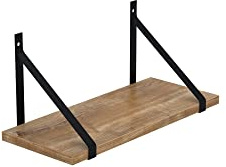 AKKE Hängeregal Gino Wandregal Kinderzimmer Küche Wohnzimmer Badezimmer Loft Büro Regale für Wände Regalbrett für Wand-Deko Küchenregal Moderne Wandboard Bücherregal Wand Retro Holz 80x20cm
