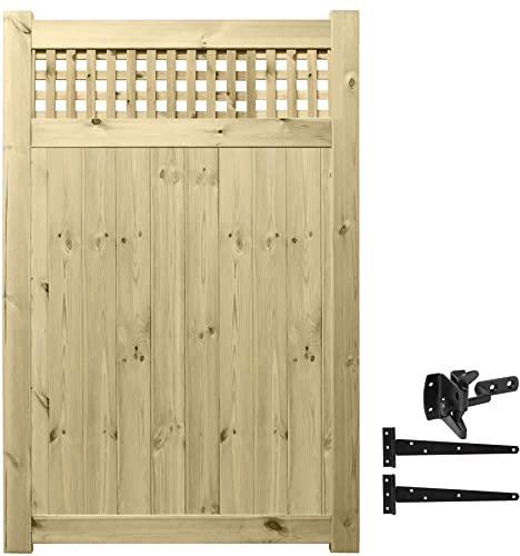 Premier URBAN Range Pedestrian Thick Premier Square Top Gate Smooth Wooden Tongue & Groove Pathway Height: 6ft (180cm) x Width: 4ft (120cm) No Hinge Pack Selected