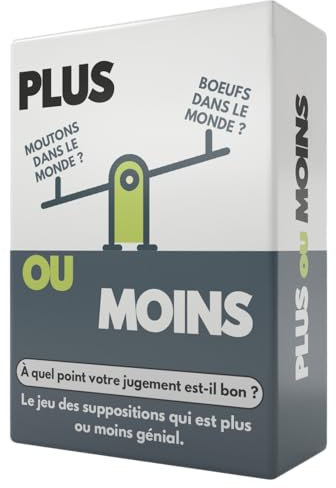 More or Less: Plus ou Moins | Version Française | Jeux de Cartes Amusants pour Les Adultes & Les Enfants |