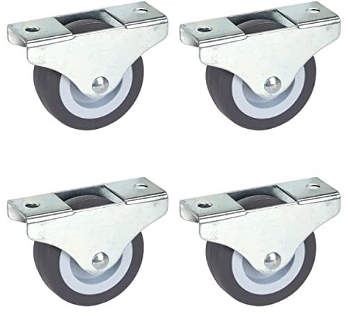 Dörner + Helmer Juego de 4 ruedas fijas para muebles, 50 mm x 19 mm, capacidad de carga de 165 kg, ruedas pequeñas de TPE