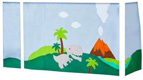 Hoppekids Dinosaurier Vorhang für mittelhohes Bett 90x200 cm