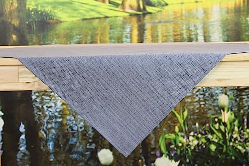 KAMACA Outdoor Tischdecke für innen und außen Gartentischdecke Moderne Textile Decke für das ganze Jahr fleckabweisend schmutzabweisend unifarben (anthrazit Leinenoptik, Tischdecke 85x85 cm)