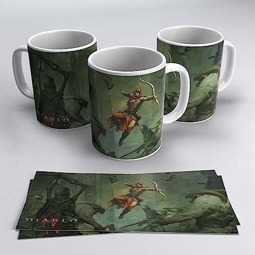 newseny Taza de Diablo 4 Picaro de Cerámica. Taza para fans de la saga DIABLO 4 Rogue. Diablo IV. 355ml