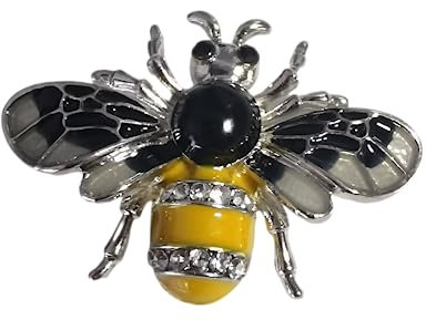 GIMIRO Broche en forme d'abeille - Imitation diamant - Strass - Pour manteau, blazer, robe, mariage, fête, accessoires de mode, small, Métal