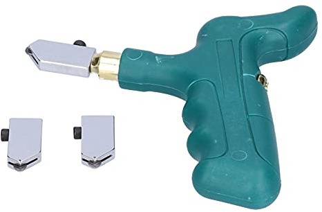 Glasschneider, Professionelles 12-mm-Glasfliesen-Schneidwerkzeug-Set, mit 2 Messerköpfen, Zum Schneiden von Fliesen, Glas, Spiegel, Keramik Usw.