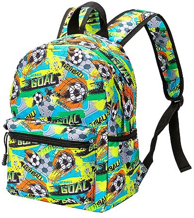 Treer Sac a Dos Enfant, Football 3D Cartable Fille Primaire, Cartable Garcon Primaire 10L, Cartable Stitch en Nylon Imperméable Cartable pour Unisexe (Coup de Pied,M)
