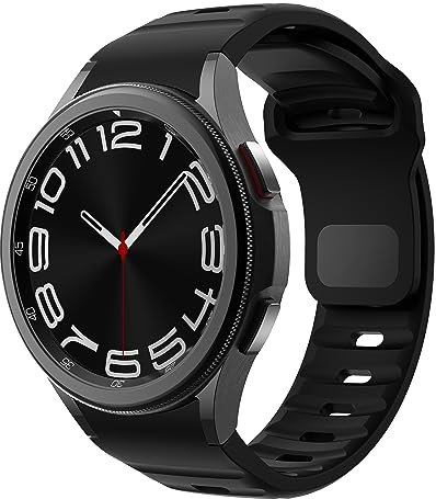 Robustes Armband für Samsung Galaxy Watch 7/6/5/4 Armband 44mm 40mm/Watch 6 Classic 47mm 43mm/Watch 5 45mm/Watch 4 Classic 46mm 42mm/FE,Sport Silikon Kein Zwischenraum Band für Samsung Watch 6 5 4 7