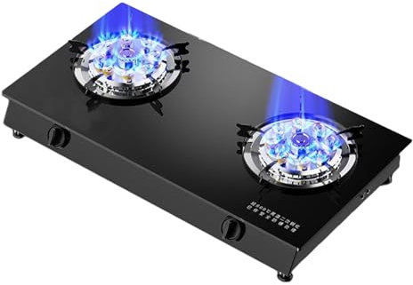 Réchaud À Propane Portable À 2 Brûleurs, Table De Cuisson À Gaz En Verre Trempé Haute Puissance 14 330,4 BTU For Camping-car, Cuisine Extérieure Et Appartement (Color : NG, Size : Style 5)