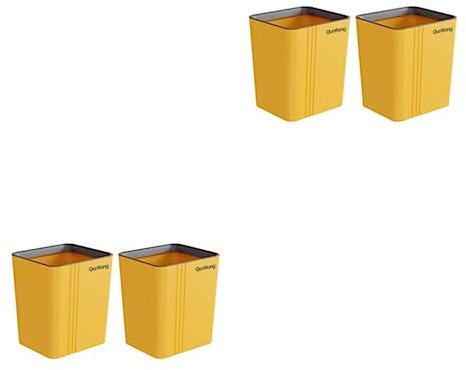 BOKIOESDE 2 Ensemble de Bureau Poubelle Salon Salle de Bain Corbeille à Papier Forme carrée Poubelle conteneur Jaune L, Jaune L 2Ensemble