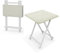 Warmiehomy Folding Dining Table, Coffee Snack TV Tables for Eating Foldable Table with Metal Legs for Indoor &Outdoor Small Space, Living Room(White,70 * 70cm)