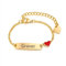 XUANPAI Bracelet Enfant Gravure Personnalisé, Filles Garçons, Prenom, Anniversaire, Bijoux Cadeau de Baptême (12cm-Or)