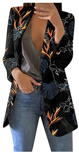 SCBFDI Veste Kaki Femme Printemps Tailleur Femme Mariage Veste Femme Blazer Veste Chic Femme Veste Chic Femme Veste Femme Blanche Chic Veste Rose Poudré Femme Veste Longue Femme Noir L