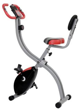 Leiv Fitness-Bike Curved | Faltbarer Heimtrainer, Fahrradtrainer mit Rückenlehne, klappbar, LC-Display, 8 verstellbare Widertandstufen, einfache Montage