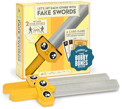 Let’s Hit Each Other with Fake Swords by Exploding Kittens - 3-6 Players - Ages 7+ - 15 Minutes to Play - A Sword Fighting Card Game - Party Game for Kids & Family Night