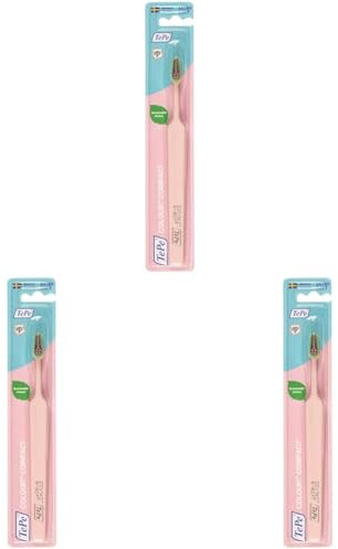 TePe Colour Compact, spazzolino dalle setole Extra-Soft, Rosa Chiaro, 1 pz x confezione (Confezione da 3)