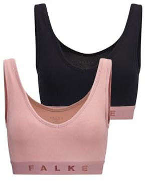 FALKE Damen Daily Comfort 2-Pack Unterwäsche Bralette BH ohne Bügel, Polster Verschluss bequem Flache Nähte elastisch im Multipack schnelltrocknende atmungsaktive nachhaltige Baumwolle 2 Stück