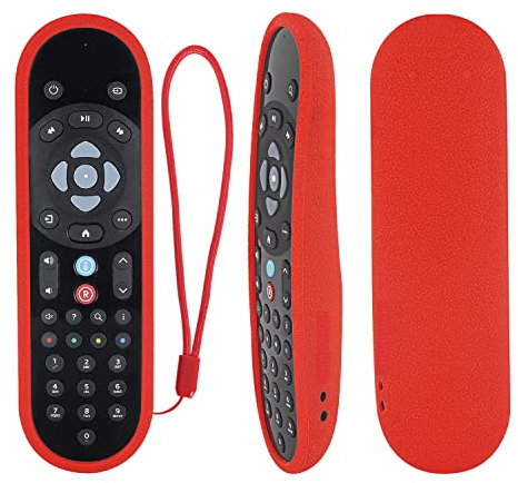 YiBiChin Schutzhülle NUR für Sky Q 2020 Bluetooth Voice Bluetooth Fernbedienung EC201 EC202 2020, Silikon Fernbedienung Stoßfeste Anti-Rutsch Abdeckung - Rot