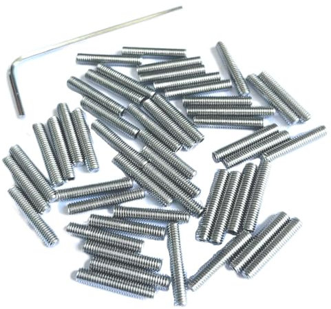 ZDingTech 50pcs M3 x 16mm 304 Stainless Steel Guitar Bridge Saddle Height Adjustment Screws for Fender Stratocaster Telecaster with 1.5mm Wrench,Set Grub Screws Hex Allen Head Socket Set Screws Bolts