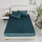 Luowei Winter Spannbettlaken 90x200cm Petrol Blau Samt Extra Warm Boxspringbett Frottee Bettlaken Flanell Spannbetttuch Uni Muster Spannbetttücher 90x200cm für Hohe Matratze Steghöhe 25-30cm