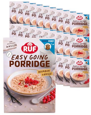 RUF 30er Pack Monats-Vorrat Porridge Bourbon Vanille, Instant Haferbrei für ein schnelles und gesundes Frühstück, 30 x 65g Beutel