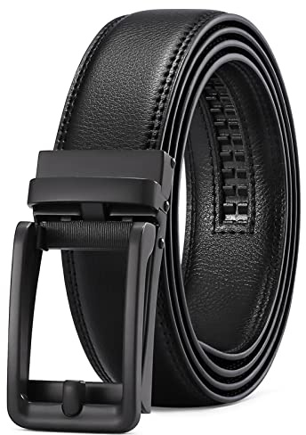 SENDEFN Ledergürtel Herren, Automatik Gürtel Herren Ratsche 35mm Gürtel ohne Löcher, Größe Einstellbar Belt mit Geschenkbox