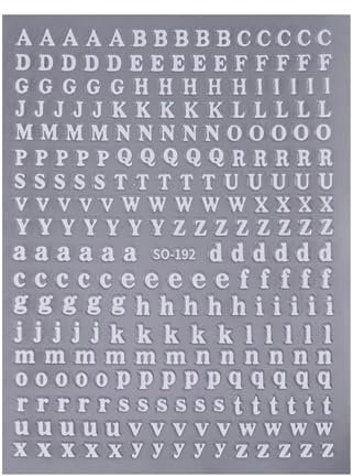 Generic 3D Letter Nail Stickers Self Letter Stickers BRy464 (White, 10×7.5×1cm)