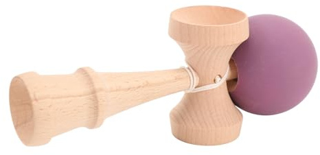 TIKATARER Kendama Toy, Kendama Wooden Kendama Toy Wooden Catch Ball Game Wooden Catch Ball Portable Kendama Improves Hand Eye Coordination with String for Indoor and Outdoor (Purple)