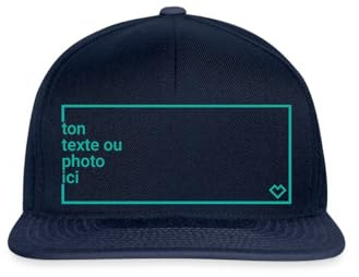 Casquette Snapback Personnalisable avec Photo Texte ou Logo Imprimé | Idée Cadeau Personnalisé