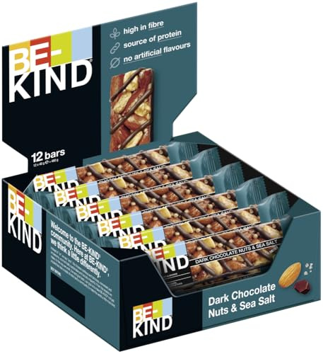 BE-KIND Dark Chocolate Nuts & Seasalt 6x12x40g I Nussriegel I Schokoriegel I Riegel I Glutenfrei