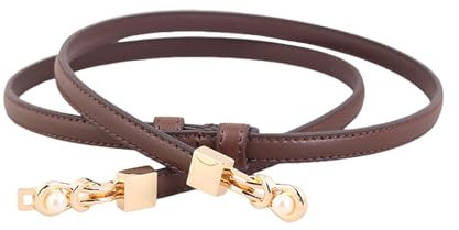 Kisstta Taillengürtel Damen, Damen-Gürtel Schmal, Braun Verstellbar Ledergürtel, Schmaler Taillengürtel, PU Damengürtel für Jeans, Kleider, Anzug, Röcke