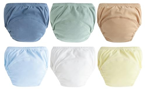 Happy Cherry 6 Stück Wiederverwendbare Baumwolle Töpfchen-Trainingshose Anti Leakage Windelhosen für Baby Jungen und Mädchen L