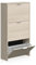 duehome | Zapatero 3 Puertas, Zapatero Estrecho, Acabado en Color Roble Canadian, Modelo Remi, Medidas: 60 cm (Largo) x 113 cm (Alto) x 22 cm (Fondo)