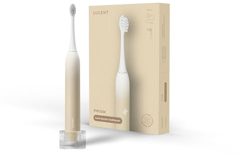 Be Lucent Elektrische Schallzahnbürste Vanilla Cream – Sonic Zahnbürste mit Smart Timer, automatischer Ein/Aus-Funktion, 3 Reinigungsmodi, Drucksensor, 60 Tage Akkulaufzeit für Erwachsene