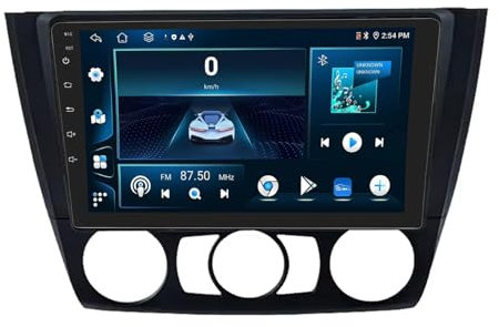 9 Pollici Android 13 Autoradio per BMW 1 Series E81 E82 E87 E88 2004-2012 Navigazione GPS Touch screen con Bluetooth SWC FM RDS Radio AHD 4G/WIFI DVR Ventola di raffreddamento(8+256G)