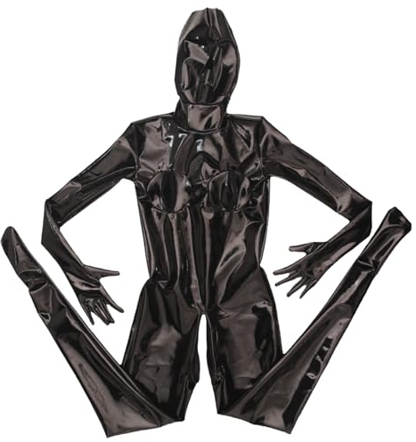 Generisch Frauen Sexy Spiegel Latex-Ammoniak Ganzanzug Freizeit Reißverschluss Alles Inklusive Enge Passform Overall Nachtclub Bühne Zeigen Kleidung