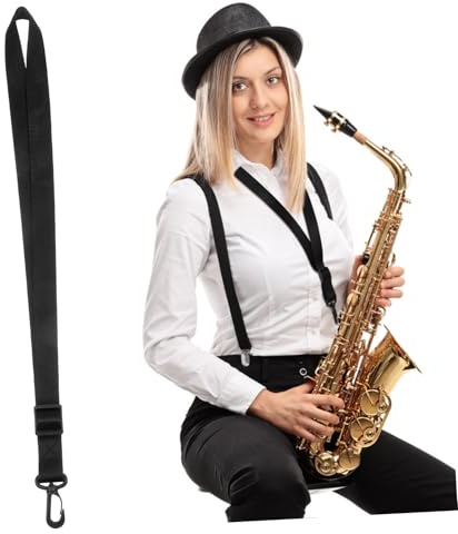 Alasum Verstellbarer Saxophongurt aus Kunststoff und Webbing für Oboe und Altsaxophon Vielseitig Einsetzbar und Komfortabel im Alltag