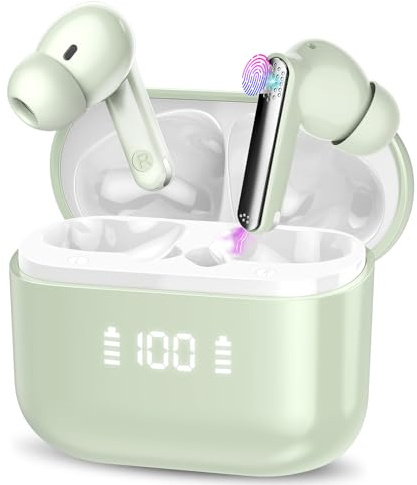 AI Cuffie Traduzione, Buletooth 5.3 Auricolari di Traduzione in 164 lingue, 48 Ore Cuffie Bluetooth con 5 modalità di traduzione/Codice di autorizzazione permanente,per Viaggi/Studio/Affari,Verde
