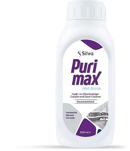 Silva Purimax Teppichreiniger Konzentrat 500ml – Fleckenentferner Wasch- & Nasssauger – Polsterreiniger für Sofa, Autositze & Textil – Milbenfrei & Schonend