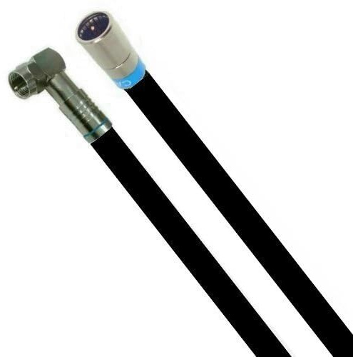 AC-Sat-Corner Fritz!Box 6660 Cabel Router Netzwerk Deluxe Premium Anschlusskabel 8K Cabelcon Schnellstecker + Winkel Schwarz 6 Meter