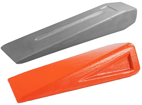 Log Splitting Wedges Set – 2 Pack Heavy Duty Steel, 2.5 kg Twist Wedge & 1.5 kg Traditional Splitting Wedge