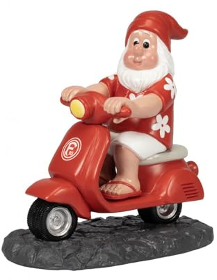 Fortuna Düsseldorf Gartenzwerg Roller – Offizieller F95 Fan Gartenzwerg mit Roller – Fußball Fanartikel für Garten, Balkon & Terrasse – Fortuna Geschenkidee für Fans