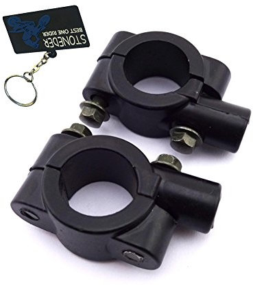 STONEDER Alloy 8mm Motorcycle Mirror Mount Holders Bracket Clamp For 7/8 22mm Handlebar Moped Dirt Pit Bike ATV Quad 4 Wheeler Scooter