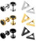 Herren Damen 6 Paare Edelstahl Ohrstecker Set schwarz gold silber, OIDEA gothic rund dreieck Ohrringe Set Huggie Piercing Ohr Stecker