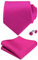 Alizeal Mens Solid Farbe Krawatten Einstecktuch und Manschettenknöpfe Set,Magenta