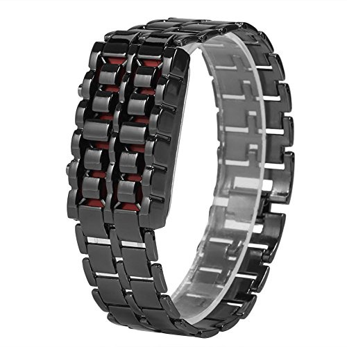 YUYTE Elektronische Armbanduhr, modische Stahlband LED Beleuchtung Paar Armbanduhr