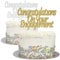 Large Congratulations On Your Engagement Glitter Cake Topper (Gold Glitter)
